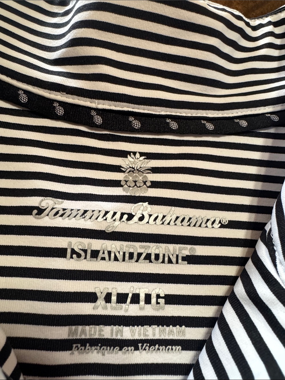 Tommy Bahama Black & White Striped Sleeveless Mock Neck Top - Picture 7 of 13